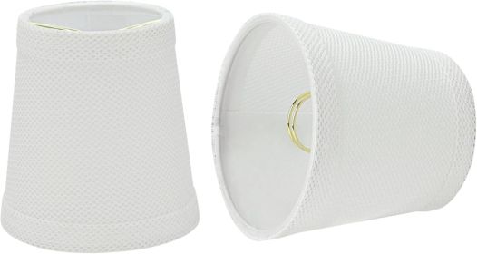 Empire Clip-On Chandelier Lamp Shade, White, 3" Top x 4" Bottom x 4" Slant Height, Set of 2