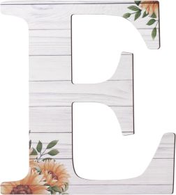 Large Wooden Letters 12 Inch Rustic Wooden Letters E for Wall Decor Home Wood Letters Sunflower Big Wood Wall Letters Decor for Living Room Bedro