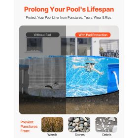 24ft Round Pool Liner Pad, Pool Liner Pad for Above Ground Swimming Pools, Extra-Thick Pool Mat, Prevents Punctures
