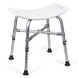 Shower Stool 6 Adjustable Height X-shaped Frame Non-Slip