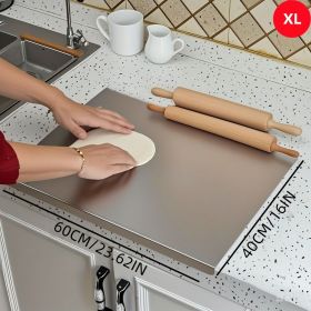 Stainless Steel Cutting Board with Lip for Kitchen Chopping Boards for Countertop Large Metal Cutting Board over Sink Suitable for Meat Fruits Ve (size: 40CM*60CM)
